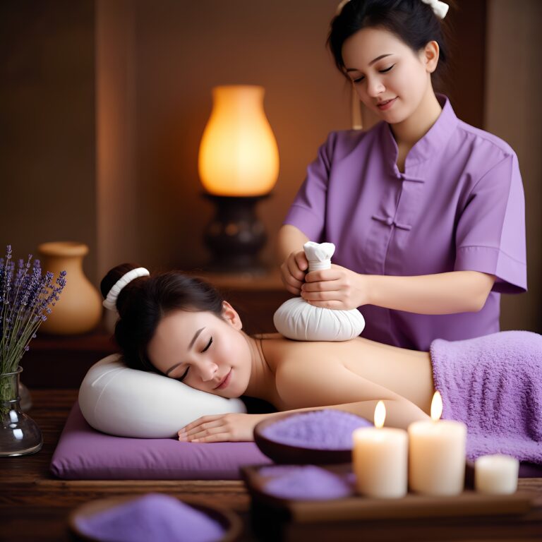Erfarne massører utfører avslappende Thai massasje med urtekompress i Lillestrøm hos The Lavender Thai Massage.